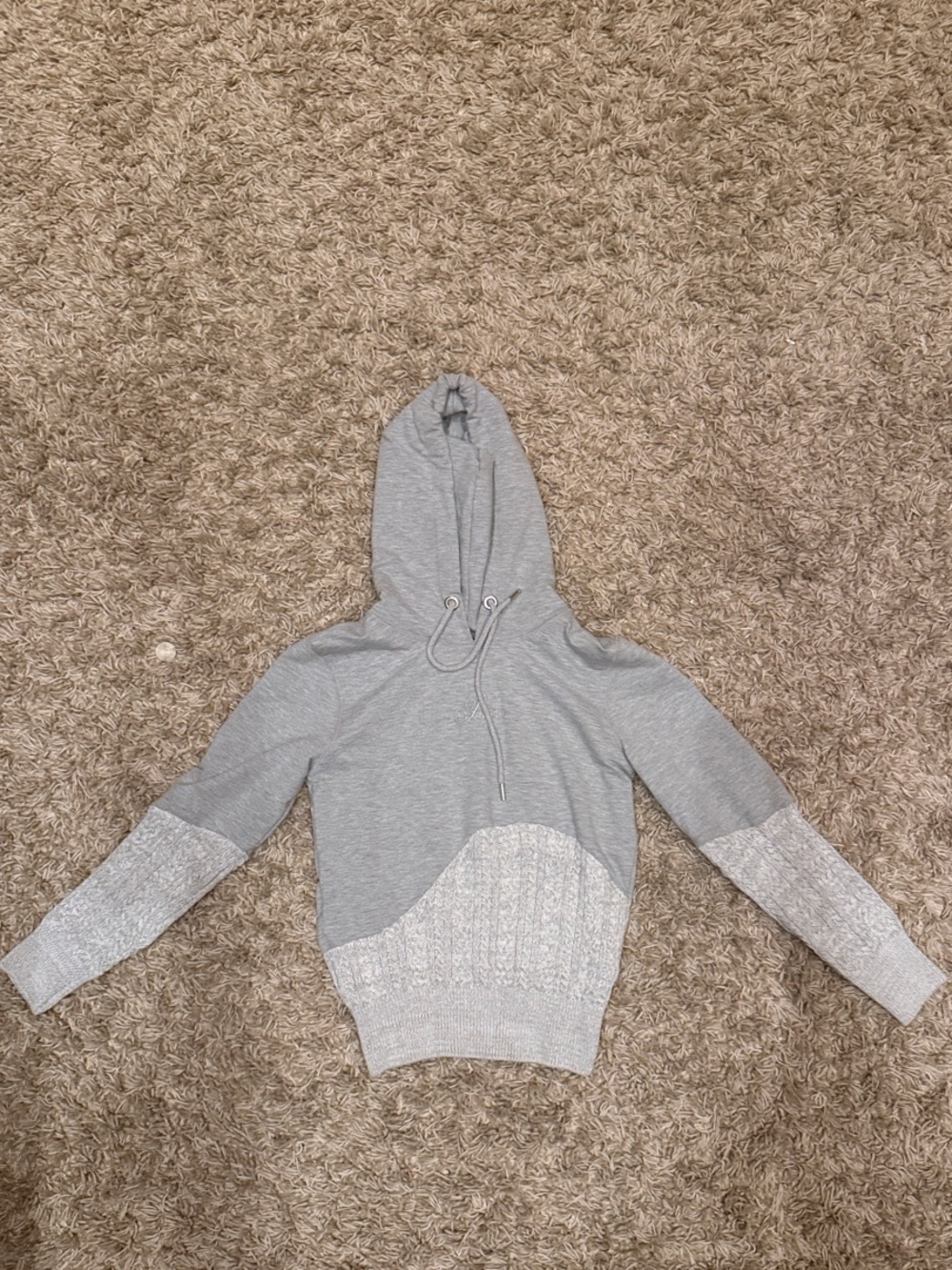Women's Gray Hooded Pullover Sweatshirt